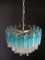 Vintage Blue Murano Glass Quadriedri Ceiling Lamp, 1980s 3