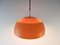 Lámpara colgante sueca vintage de vidrio y metal naranja de Hans-Agne Jakobsson, años 70, Imagen 5