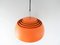 Vintage Swedish Orange Metal and Glass Pendant Lamp by Hans-Agne Jakobsson, 1970s 3