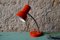 Lámpara de mesa vintage roja de Veb Narva, años 50, Imagen 1