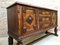 Large 19th Century Catalan Spanish Buffet with Drawers and Mirror Crest 4