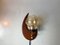 Scandinavian Teak and Smoked Glass Moon Sconce, 1960s 5