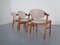 Teak and Beige Wool Chairs from Schou Andersen, 1960s, Set of 3 5