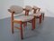 Chaises en Teck et en Laine Beige par Kai Kristiansen pour Schou Andersen, 1960s, Set de 3 2