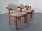 Teak and Beige Wool Chairs from Schou Andersen, 1960s, Set of 3 2