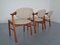 Stühle aus Teak und Beigefarbenem Wollstoff von Kai Kristiansen für Schou Andersen, 1960er, 3er Set 4