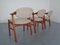 Teak and Beige Wool Chairs from Schou Andersen, 1960s, Set of 3 4