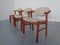 Teak and Beige Wool Chairs from Schou Andersen, 1960s, Set of 3 3
