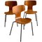 Model 3103 Grand Prix Hammer Dining Chairs by Arne Jacobsen for Fritz Hansen, 1970s, Set of 3 1