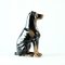 Vintage Doberman Pitcher Statue in Porcelain from Jikohera, Czechoslovakia, 1960s 5