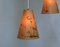 Austrian Wood and Floral Parchment Cascade Ceiling Lamp, 1960s 10