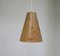 Austrian Wood and Floral Parchment Cascade Ceiling Lamp, 1960s 3
