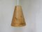 Austrian Wood and Floral Parchment Cascade Ceiling Lamp, 1960s 4
