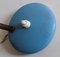 Kleine blaue Vintage Tischlampe mit verstellbarem Messingarm, 1960er 5