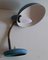 Small Vintage Blue Table Lamp with Adjustable Brass Arm, 1960s 4