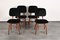 Dutch Bentwood and Velvet Dining Chairs, 1950s, Set of 4 3
