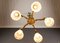 Art Deco Style Bronze and Frosted Glass Floral Chandelier, 1930s, Image 6