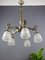 Art Deco Style Bronze and Frosted Glass Floral Chandelier, 1930s 21