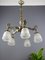 Art Deco Style Bronze and Frosted Glass Floral Chandelier, 1930s, Image 21