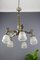 Art Deco Style Bronze and Frosted Glass Floral Chandelier, 1930s 16