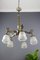 Art Deco Style Bronze and Frosted Glass Floral Chandelier, 1930s, Image 16