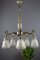 Art Deco Style Bronze and Frosted Glass Floral Chandelier, 1930s 13