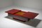 Vintage Red Lacquered Sliding Coffee Table by Jean Claude Mahey, 1980s 2