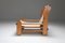 Pinewood and Canvas Lounge Chair, 1970s, Image 2