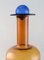 Vase Bottle in Brown Art Glass with Blue Ball by Otto Brauer for Holmegaard, 1960s 2
