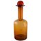Colossal Vase aus braunem Kunstglas mit roter Kugel von Otto Brauer für Holmegaard, 1960er 1