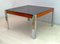 Mid-Century Italian Chrome Metal and Leather Dining Table, 1970s, Image 1
