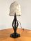 Lámpara de mesa francesa Art Déco de vidrio moldeado grueso, años 50, Imagen 15