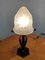 Art Deco French Thick Molded Glass Table Lamp, 1950s 4