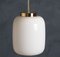 Mid-Century Danish White Glass and Brass Pendant Lamp, 1960s, Image 2