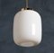 Mid-Century Danish White Glass and Brass Pendant Lamp, 1960s 3