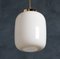 Mid-Century Danish White Glass and Brass Pendant Lamp, 1960s, Image 3