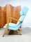 Vintage Danish Blue Wingback Lounge Chair, 1960s, Image 3