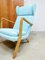Vintage Danish Blue Wingback Lounge Chair, 1960s 5