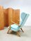 Vintage Danish Blue Wingback Lounge Chair, 1960s 4