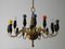 Lámpara de araña italiana Mid-Century de latón, Imagen 7