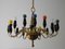 Mid-Century Italian Brass Chandelier, Image 7