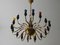 Mid-Century Italian Brass Chandelier, Image 6