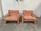 Mid-Century Italian Flamingo Pink Velvet Coronado Lounge Chairs by Tobia Scarpa for B&B Italia / C&B Italia, 1960s, Set of 2, Image 1