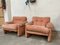 Fauteuils Coronado Mid-Century en Velours Rose par Tobia Scarpa pour B & B Italia / C & B Italia, Italie, 1960s, Set de 2 4