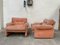 Mid-Century Italian Flamingo Pink Velvet Coronado Lounge Chairs by Tobia Scarpa for B&B Italia / C&B Italia, 1960s, Set of 2 3