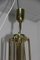Lámpara de araña italiana de latón y vidrio Pulegoso, años 40, Imagen 11