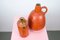 Orangefarbene Keramikvasen von Kurt Tschörner für Ruscha, 1960er, 2er Set 4