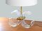 Lampada da tavolo vintage in vetro acrilico e ottone dorato, Immagine 3