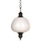 Art Deco Glass Sphere and Brass Pendant Lamp Attributed to Venini, 1930s 2