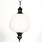 Lampe à Suspension Sphérique Art Déco en Laiton Attribuée à Venini, 1930s 5